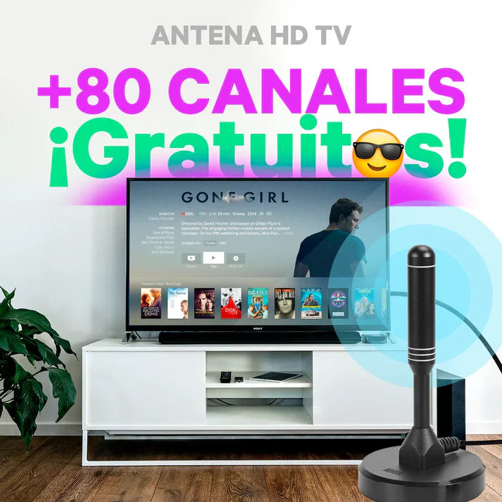 Antena Portable HD + 180 canales ¡GRATIS!